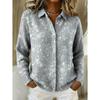 Женская рубашка с лацканом и кардиган, однотонный трикотаж, 3D-принт, Рождество, Осень, Зима