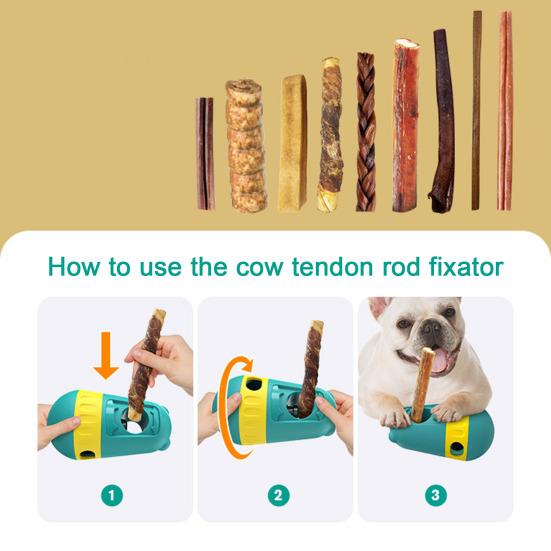 Dog Puzzle Feeder Dog Treat Dispensing Toy with Anti-choking Bully Sticks Holder Interactive Puppy Slow Feeder for Small Medium Large Dogs