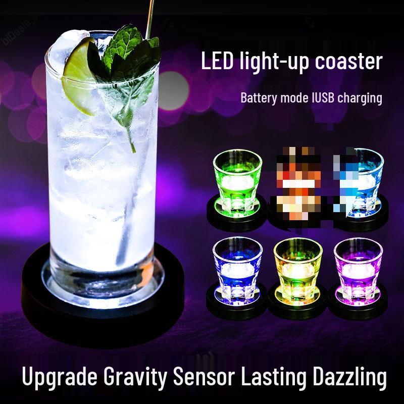 Светящаяся подставка под бокал для вина и коктейлей – Подсветка для бара и бармена