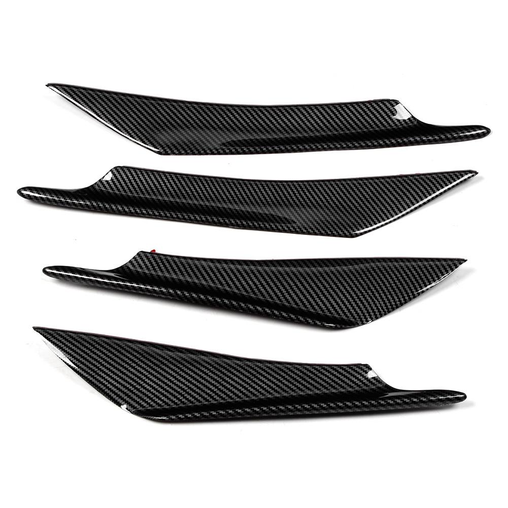 4Pcs Set Universal Carbon Fiber Style Car Front Bumper Canards Splitter Fins Deflector