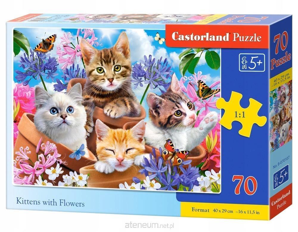 Puzzle 70 pieces B-070107 Kittens with Flowers
