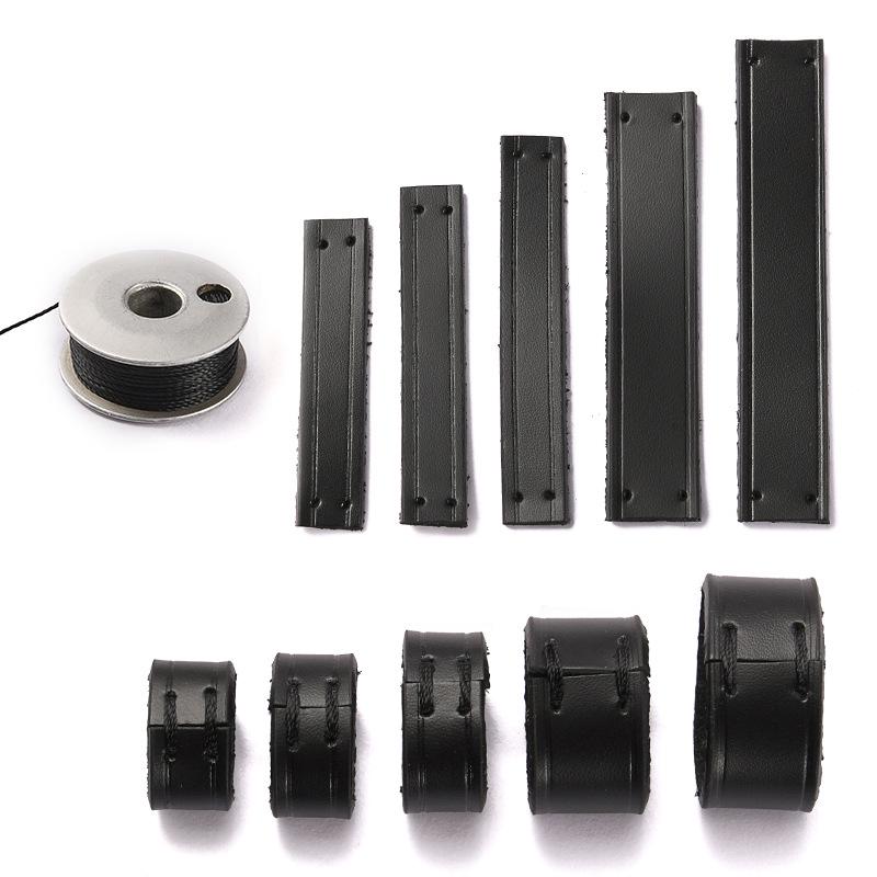 Ma Huang Shi MHS-D-8 Черная кожаный ремешок для сумки DIY Кольцо | Чехол из кожи растительного дубления и аксессуары-клипсы для самостоятельной прошивки