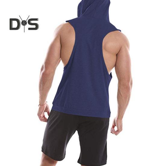 Мужской жилет с капюшоном, без рукавов, однотонный летний свитшот, свободный крой, дышащая ткань, спортивный жилет