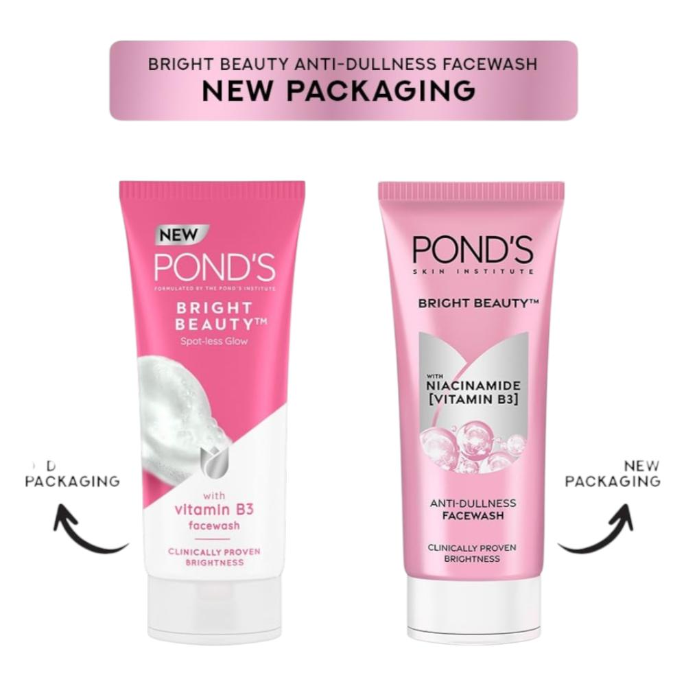POND'S Гель для умывания Bright Beauty 200 г Для тусклой кожи, для сияющего цвета лица, с ниацинамидом, глубокое очищение, уход за кожей против загрязнений