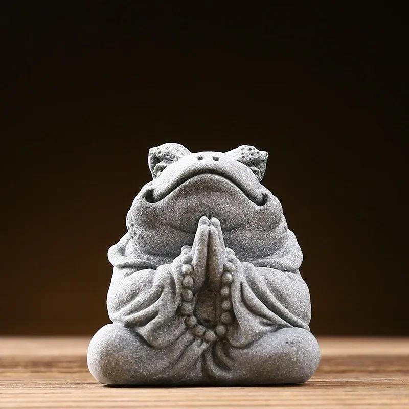 Креативное украшение чайной тарелки для чайной комнаты, привлекающее богатство, золотая жаба, нити для животных, ароматизатор для чайных питомцев