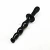 Black Glass Anal Beads Butt Plug Double Ended Dildo  Fetish Anal Balls & Beads