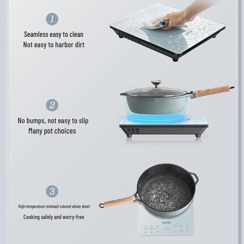 SUPOR C22-IA633 High-Power Induction & Ceramic Cooktop Set with Double Pots