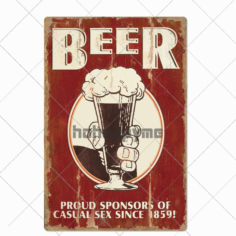 Beer Vintage Metal Tin Signs Bar Poster Pub Club Cafe Wall Decoration Retro Plaque Home Decor 20*30cm