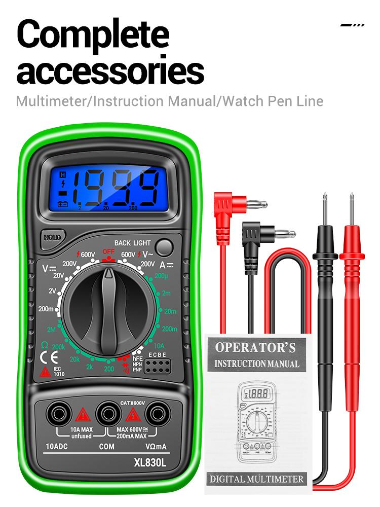Aneng XL830L цифровой мультиметр ESR метр тестеры автомобильный электрический Dmm транзистор пиковый тестер измеритель емкости