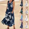 Dress For Women, Spring Summer Boho Casual Fashion Sleeveless Dress For Holiday Large Size