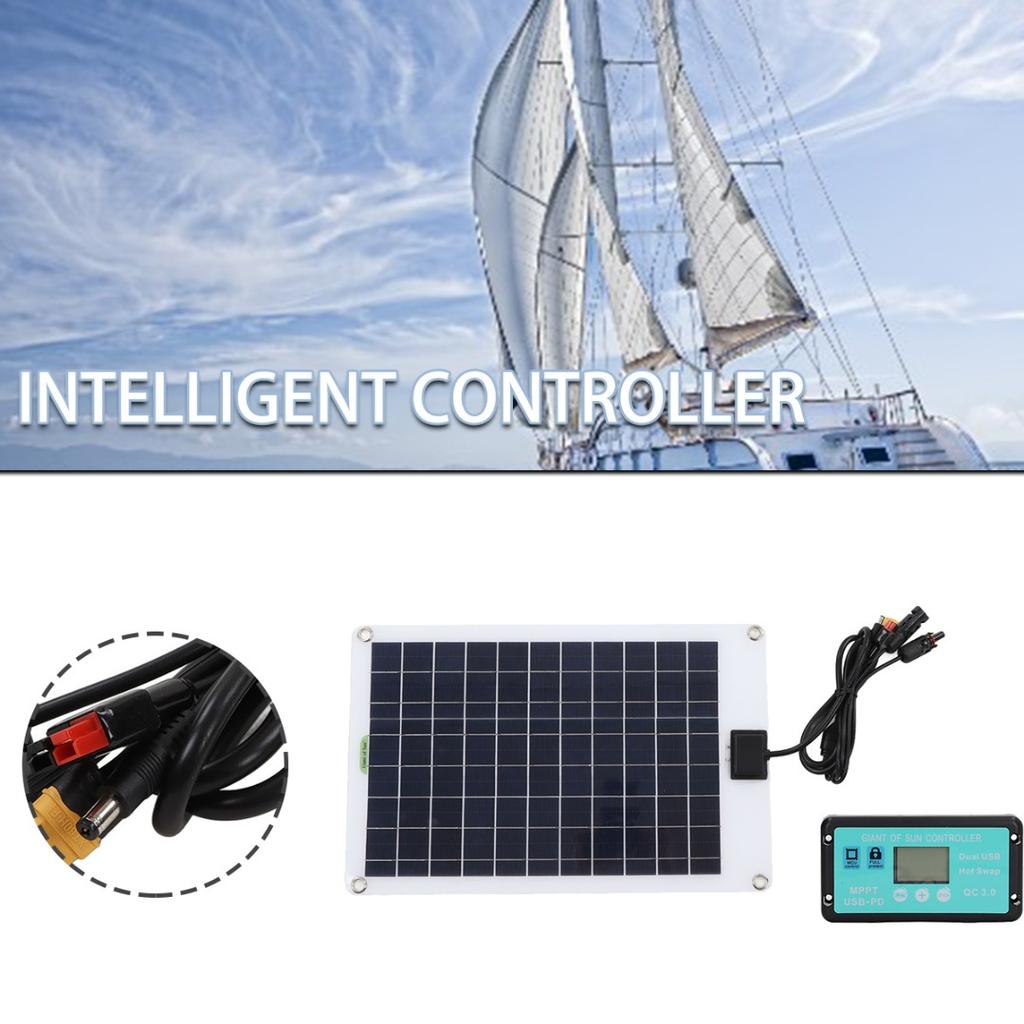 Комплект солнечной панели 50 Вт с контроллером зарядного устройства для лодки-фургона на открытом воздухе