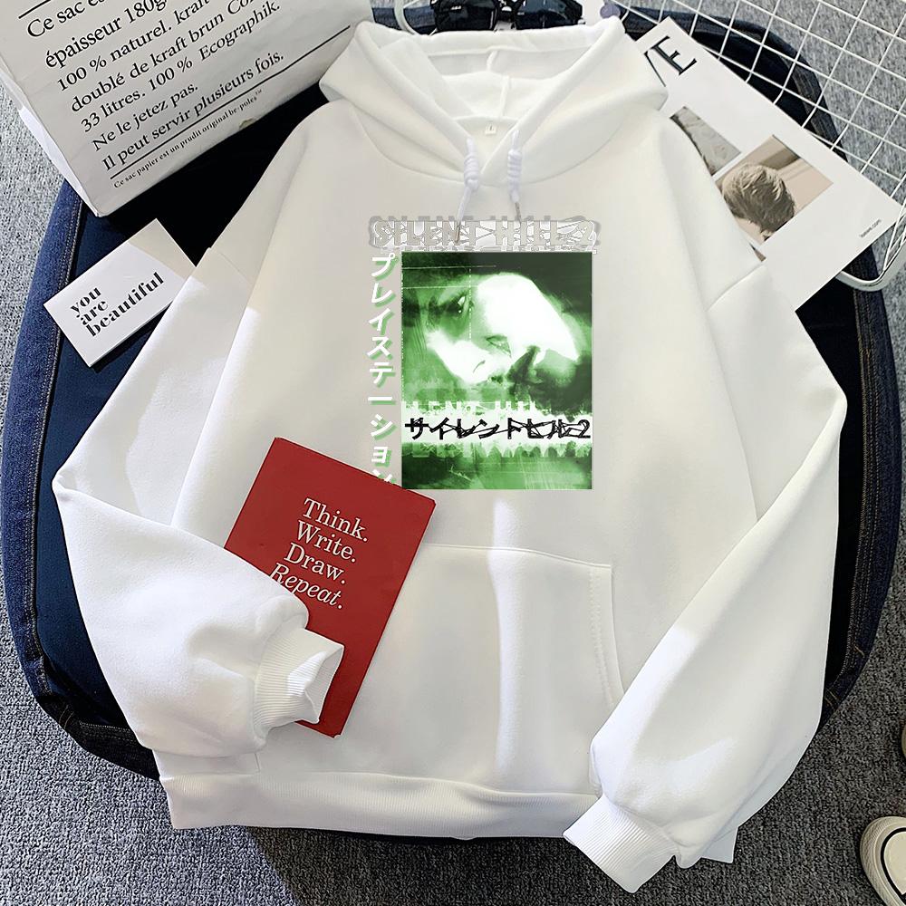Классические графические толстовки с капюшоном по мотивам игры ужасов Silent Hill, винтажная толстовка в стиле поп-арт для осени/зимы, готическая одежда, пуловеры Moletom