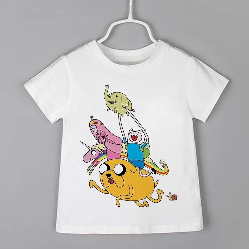 Cartoon Print Kids T-shirt Kids Anime Time Treasure Adventure Summer Funny Tees Boys/Girls Tops Baby Casual Children Clothing