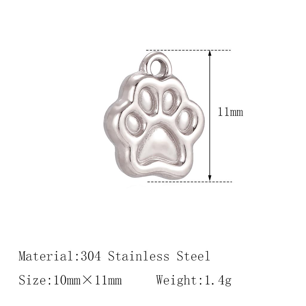 3Pcs Pet Dog Claw/Compass North Star/Sea Wave/Cat's Paw Charms Stainless Small Pendants for Necklace Bracelet DIY Jewelry Making