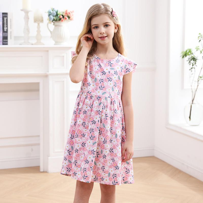 Children's Cotton Fashion Floral Princess Dress Summer Girls Sweet Dress