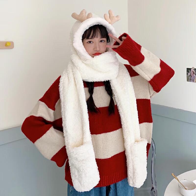 Warm Bear Hooded Scarf Set