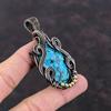 Тибетская бирюза кулон Кулон, обернутый медной проволокой Кулон ручной работы Красивые украшения из медной проволоки Подарок для нее Украшения с бирюзой