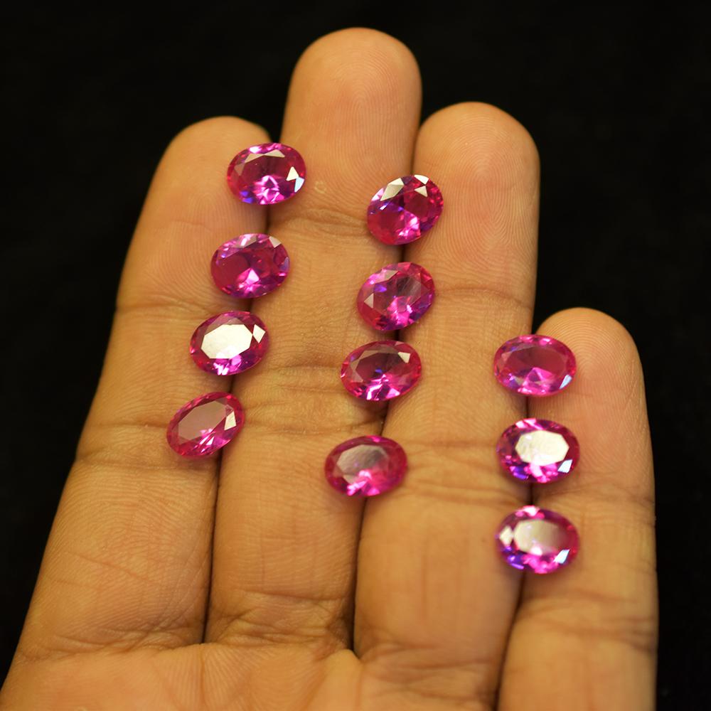 Natural Pink Sapphire 15 Pcs 7x5 mm Oval Cut Lot Birthstone Rare Gems