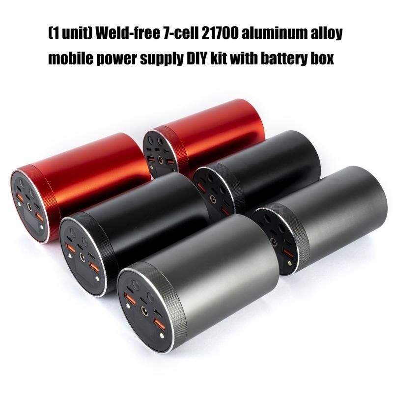 Беспаечный DIY корпус для Powerbank на 7 шт. 21700, Алюминиевый корпус с портами USB-A, USB-C и экраном