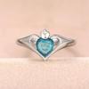 Xiaomi Huitan Special Heart Ring for Women Romantic Wedding Engagement Inlaid Shiny Blue CZ Fashion Party Lady Accessories Chic Jewelry
