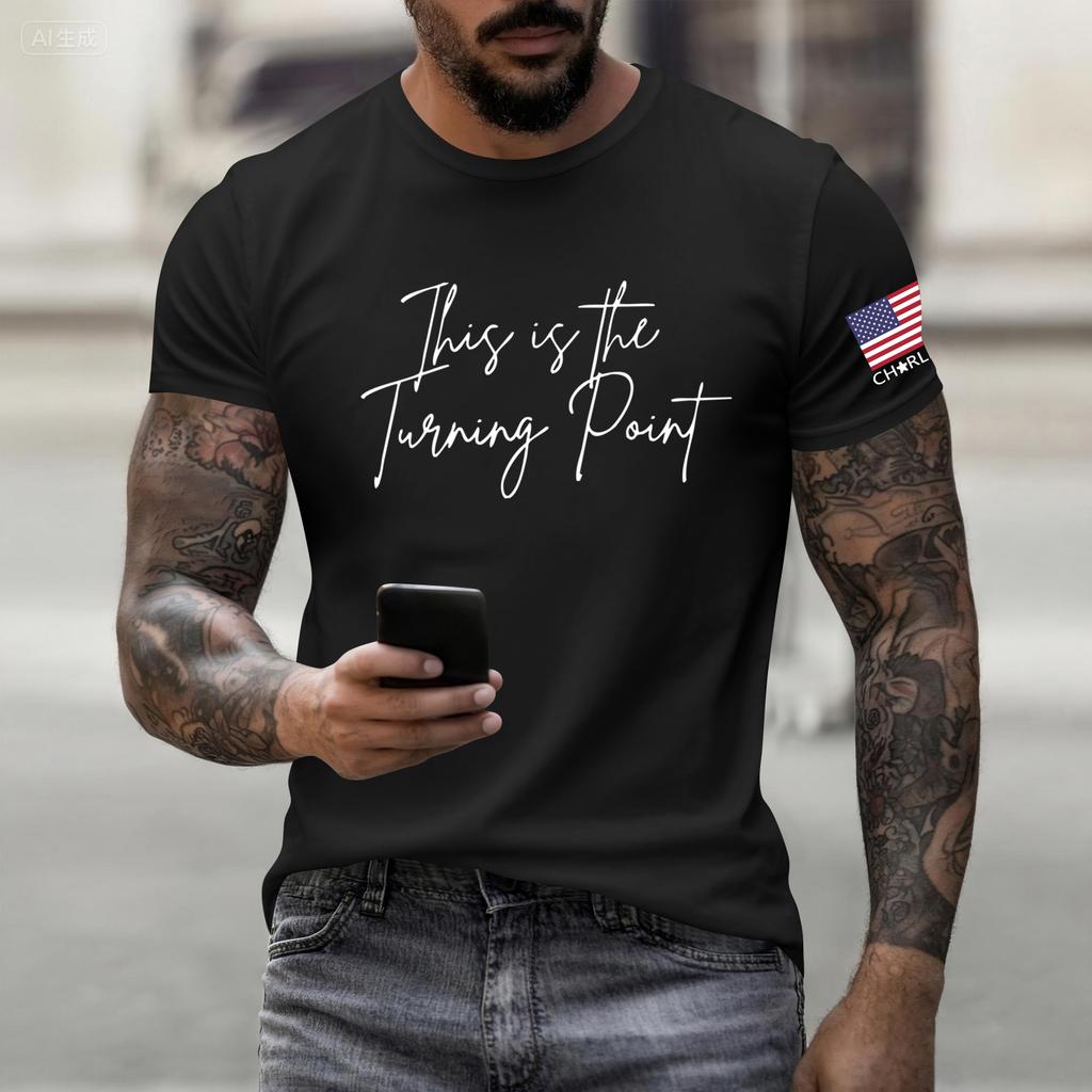 Fashionable Round Neck Short Sleeve Work Clothes Printed Tops For Mens Summer Tops