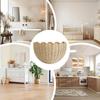 Rattan Handwoven Storage Organizer Rattan Wicker Wall Basket Organizer Scalloped Home Decor Storage for Living Room Study Nurser