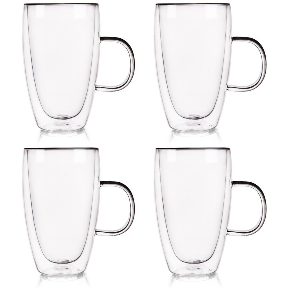 Double-walled thermal glass for latte coffee DOUBLE 430 ml 4 pcs.