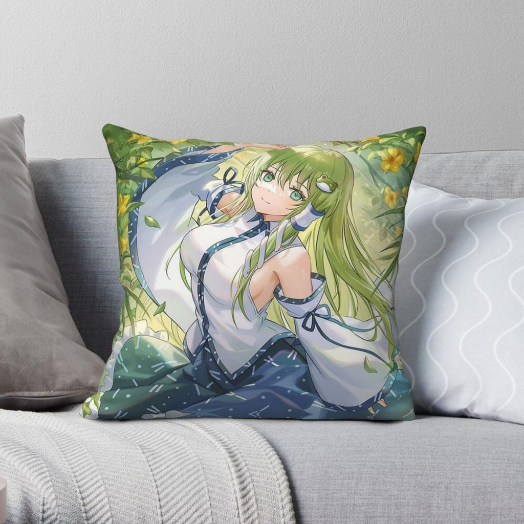 Touhou Project Санаэ Котия Квадратная Наволочка Полиэстер Лен Бархат Печатный Молния Декор Подушка для Комнаты Чехол