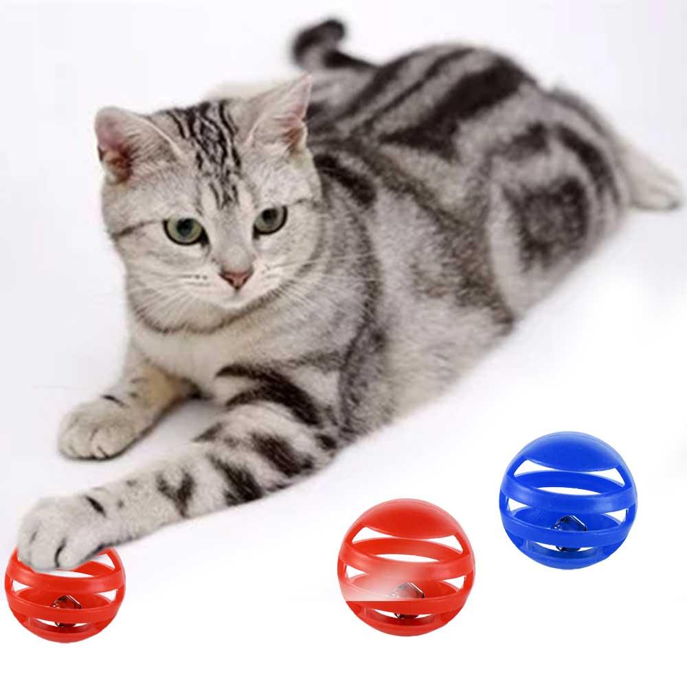 Plastic Cat Bell Ball Toy Interactive Jingle Ball Cat Toys Portable Chasing Cat Toys Ball Puppy