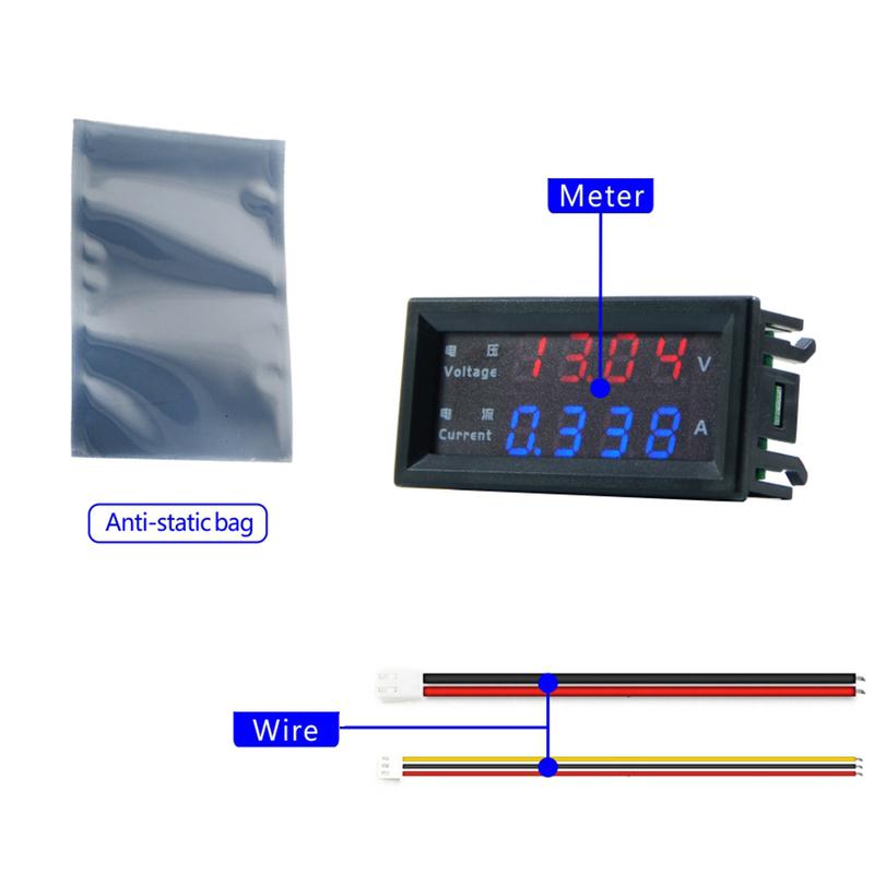 DC 100V 200V 10A Volt Amp Tester Panel Meter 0.28 Inch LED Display Electronic Digital Voltmeter Ammeter Voltage AMP Meter Tester