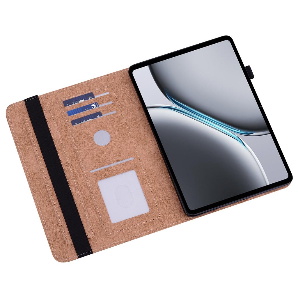 For OnePlus Pad 2/Pad Pro Case Line Imprinted PU Leather Card Holder Tablet Stand Cover