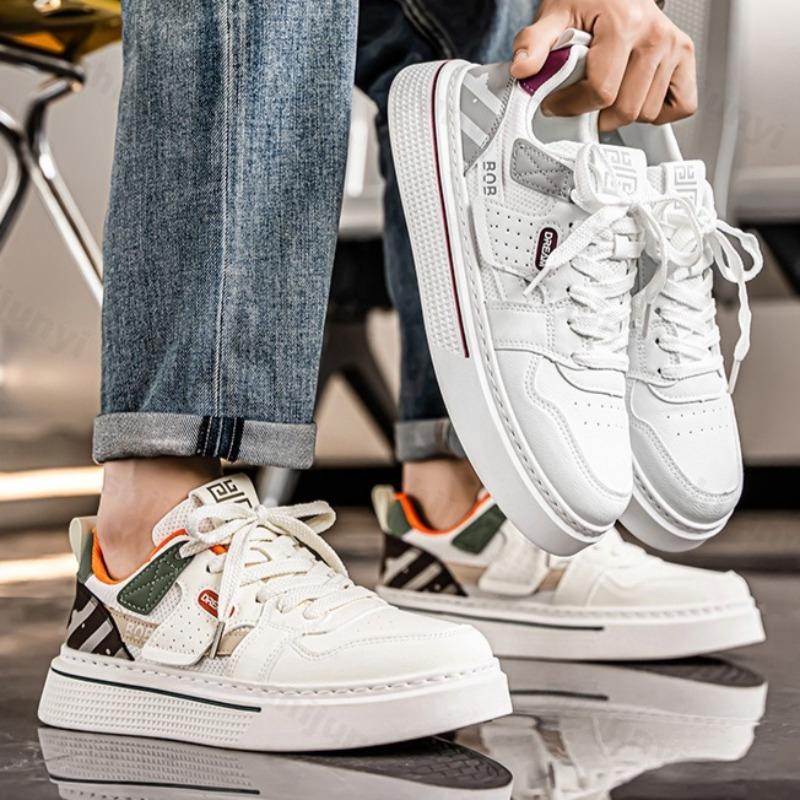 Модная мужская обувь 2025 Лето Новая нишевая модная тенденция Универсальная дышащая мягкая подошва Повседневная спортивная обувь Низкие кеды на плоской подошве на шнуровке