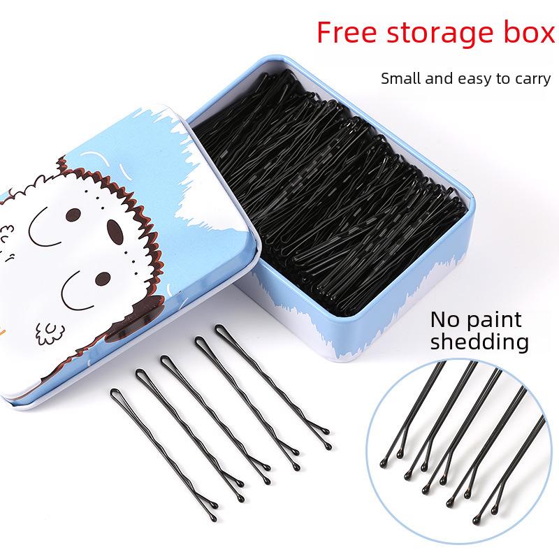 Одинарная черная шпилька-зажим для челок и высоких причесок