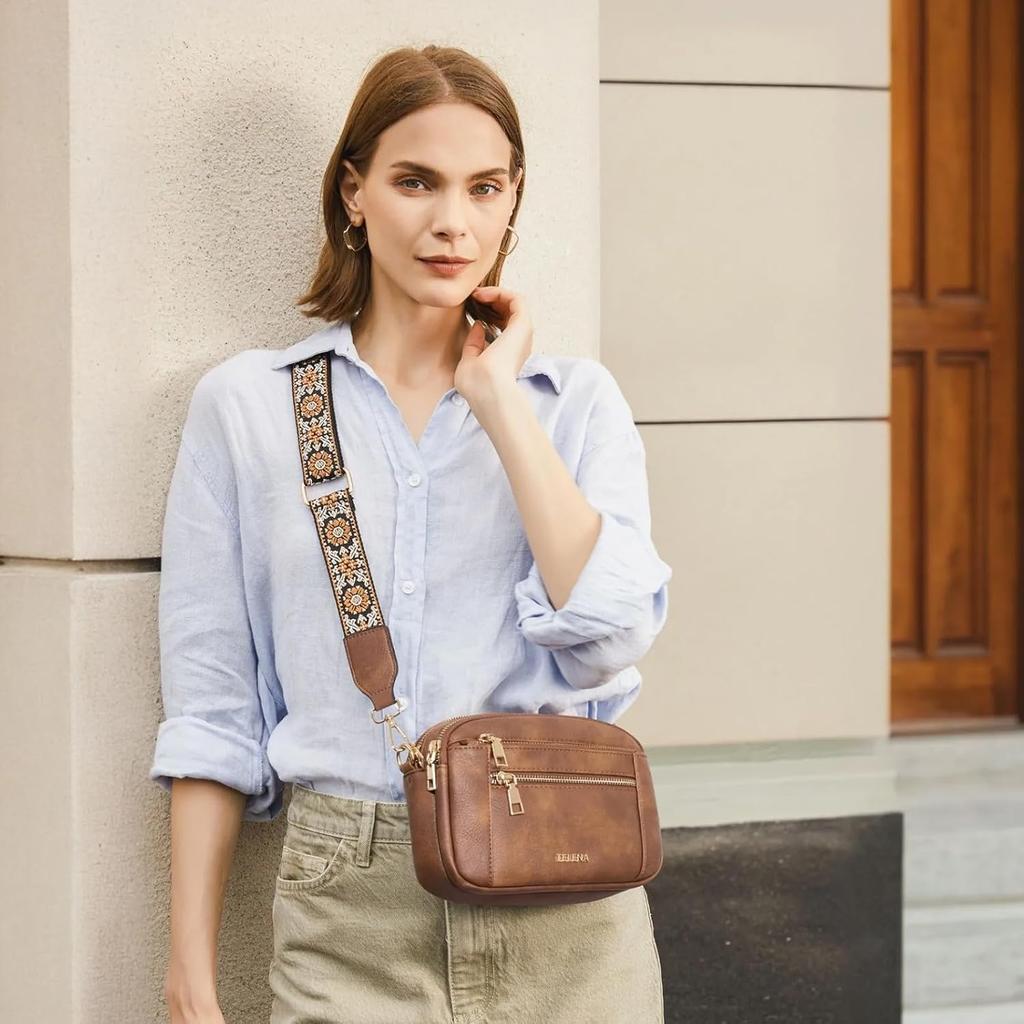 Telena Small Crossbody Bags for Women Vegan Leather Crossbody Purse | with Adjustable Wide Strap for Daily Life
