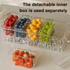Поднос для фруктов, ящик для хранения продуктов с 5 отделениями, большая вместимость, не содержит BPA, прозрачный, многоцелевой, для фруктового салата