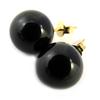 [M6740] - Gold Plated 'Mineralia' Onyx Earrings - 12 Mm