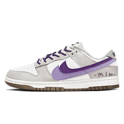 Кроссовки Dunk из овчины, нескользящие, низкие, для скейтбординга, унисекс, белый/серый/фиолетовый, DO9457-100(КомандаY-)
