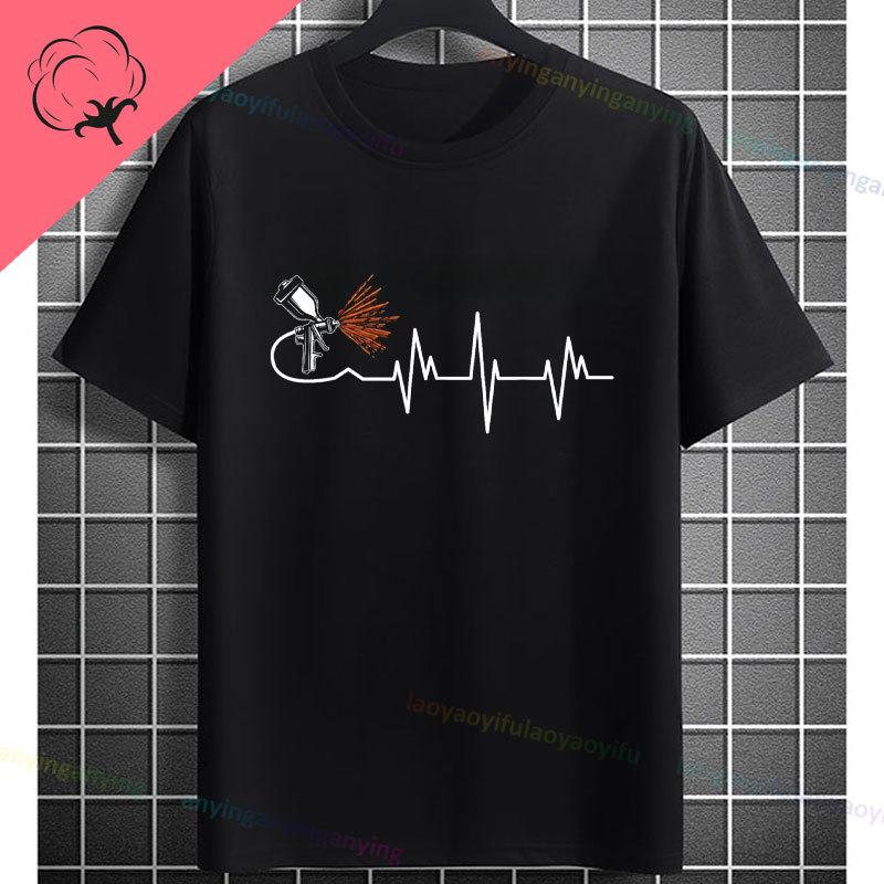 Funny The Car Painter Face Graphic Tshirt Pure Cotton Short Sleeve Casual Tee Perfect for Outdoor Activities  Casual Attire