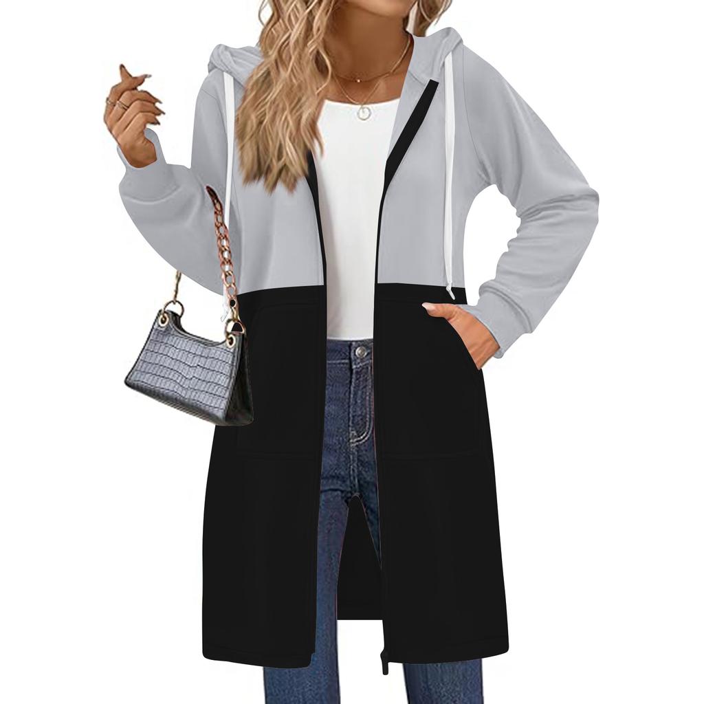 Women's Zip Up Hoodies Oversized Fleece Long Pullover Hooded Sweatshirts Casual Long Sleeve Fall Hoodie Jacket