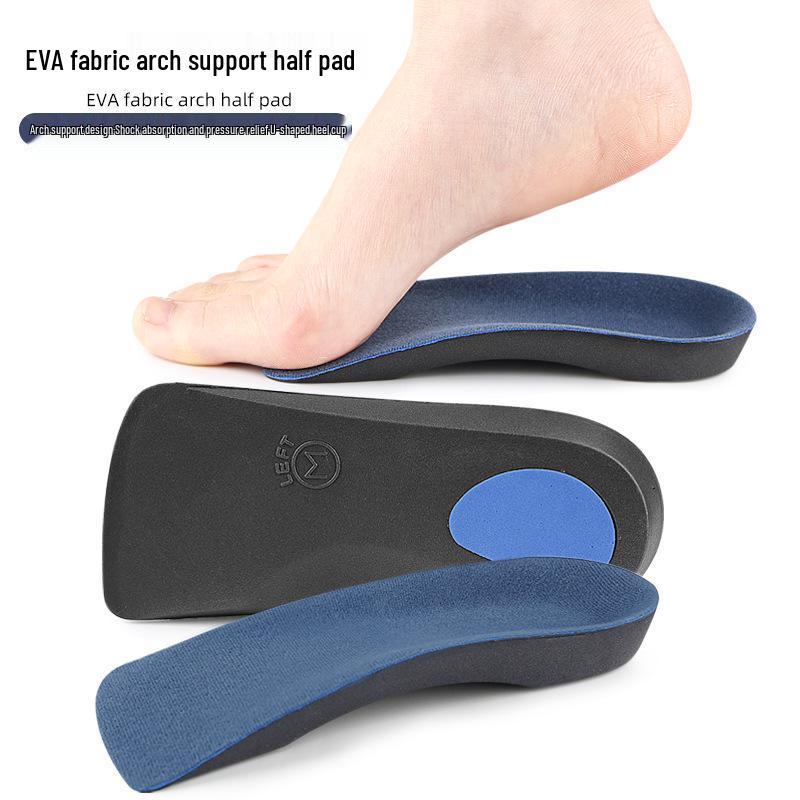 Inward-Turn Insole: Arch Support, Shock Absorption, Pressure Relief, Breathable Sports Half-Insole for Walking