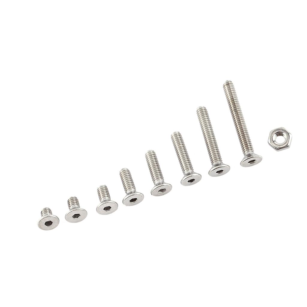 M2.5 A2 Нержавеющая сталь Болт с шестигранной головкой и шестигранными гайками Ассортиментный набор(Плоская голова)