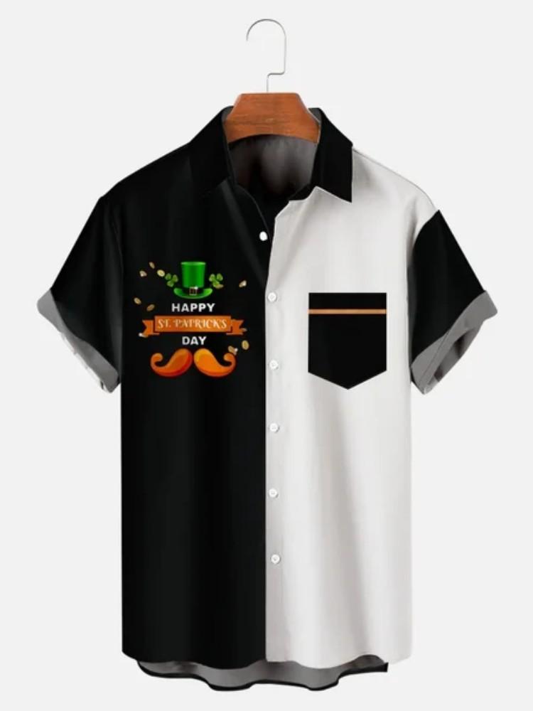 European And American Independent Station Men'S Shirt 3D Digital Printing Hawaiian Wide Stripe Casual Short Sleeve Top