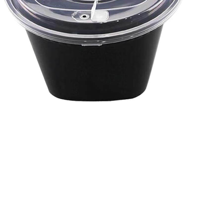 Black Disposable Round Vented Domed-Lid Takeaway Container