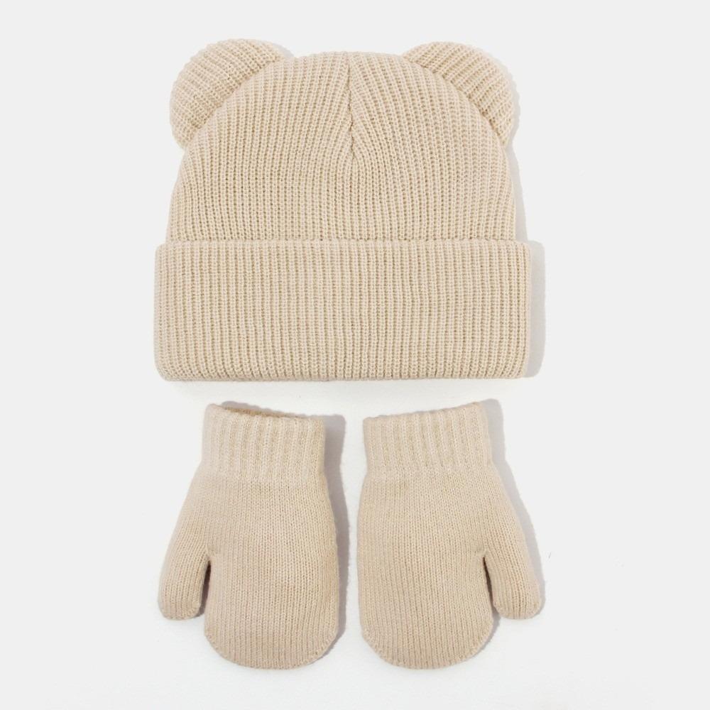 Winter Infant Beanie Cap Solid Color Kids Pullover Hats Cute Baby Knitted Hat Kids