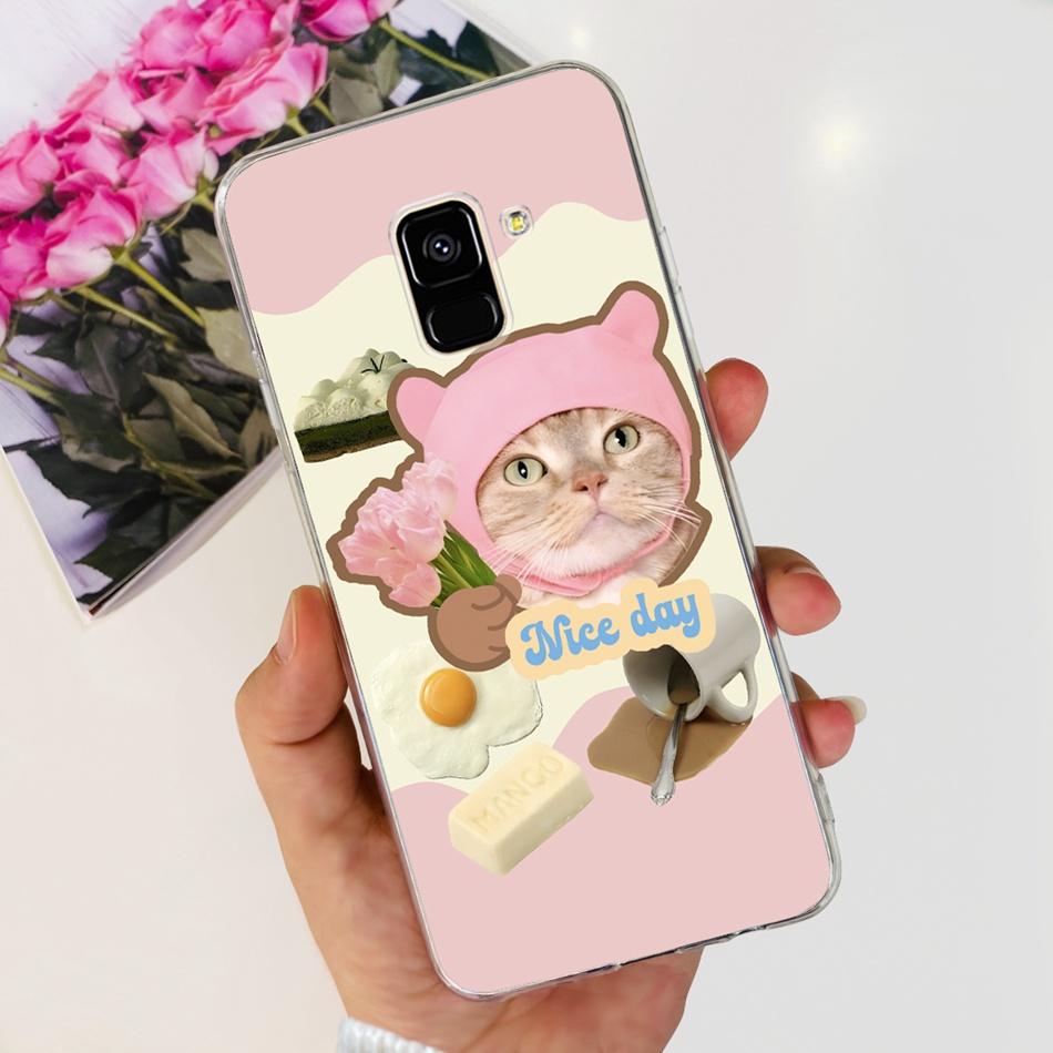 Для Samsung Galaxy A8 (2018) / A8+ (2018) Мягкий силиконовый TPU чехол SM-A730F A530F для Samsung A 8 A8 Plus, милые чехлы с мультяшными пандами