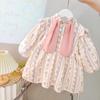 Kids Baby Girls Dress Long Sleeve Flower Printing Princess Dress New Baby Girls Sweet Dress Children Clothes Dresses Spring Autumn