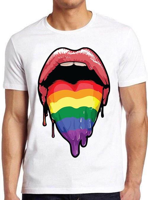 Lips Tongue Melting LGBT Pride Funny Cool Meme Cult Movie Gift Tee T Shirt M783
