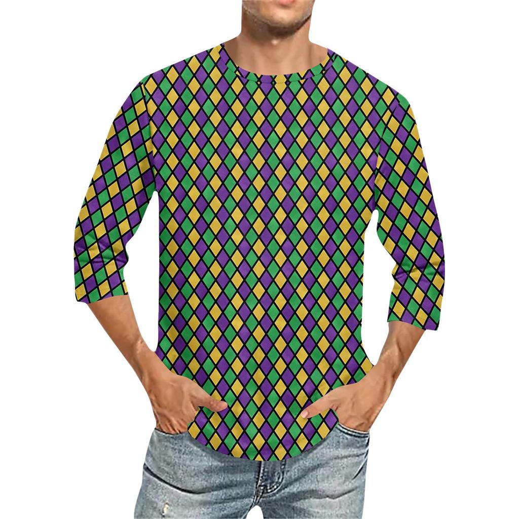 Карнавальный принт - Мужская футболка с коротким рукавом и круглым вырезом