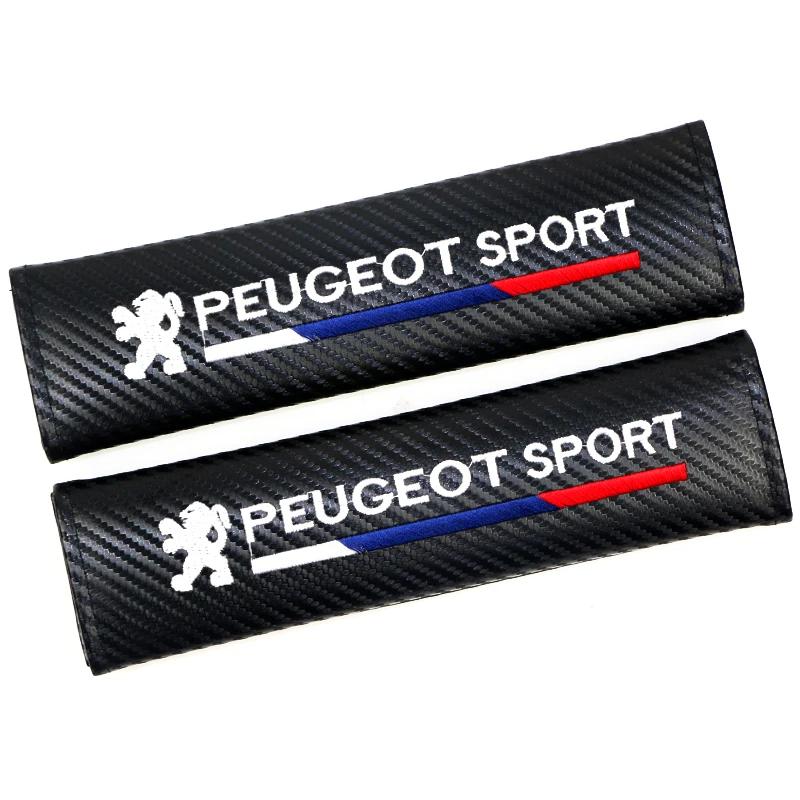 Embroidery Car Seat Belt Pads Safety Shoulder Strap Cushion for Peugeot 206 307 308 3008 207 208 407 508 2008 5008 107 ed1