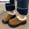 Fur Flats Platform Women Suede Snow Ankle Boots Warm Shoes 2025 Winter New Short Plush Sport Chelsea Boots Casual Sneakers Botas